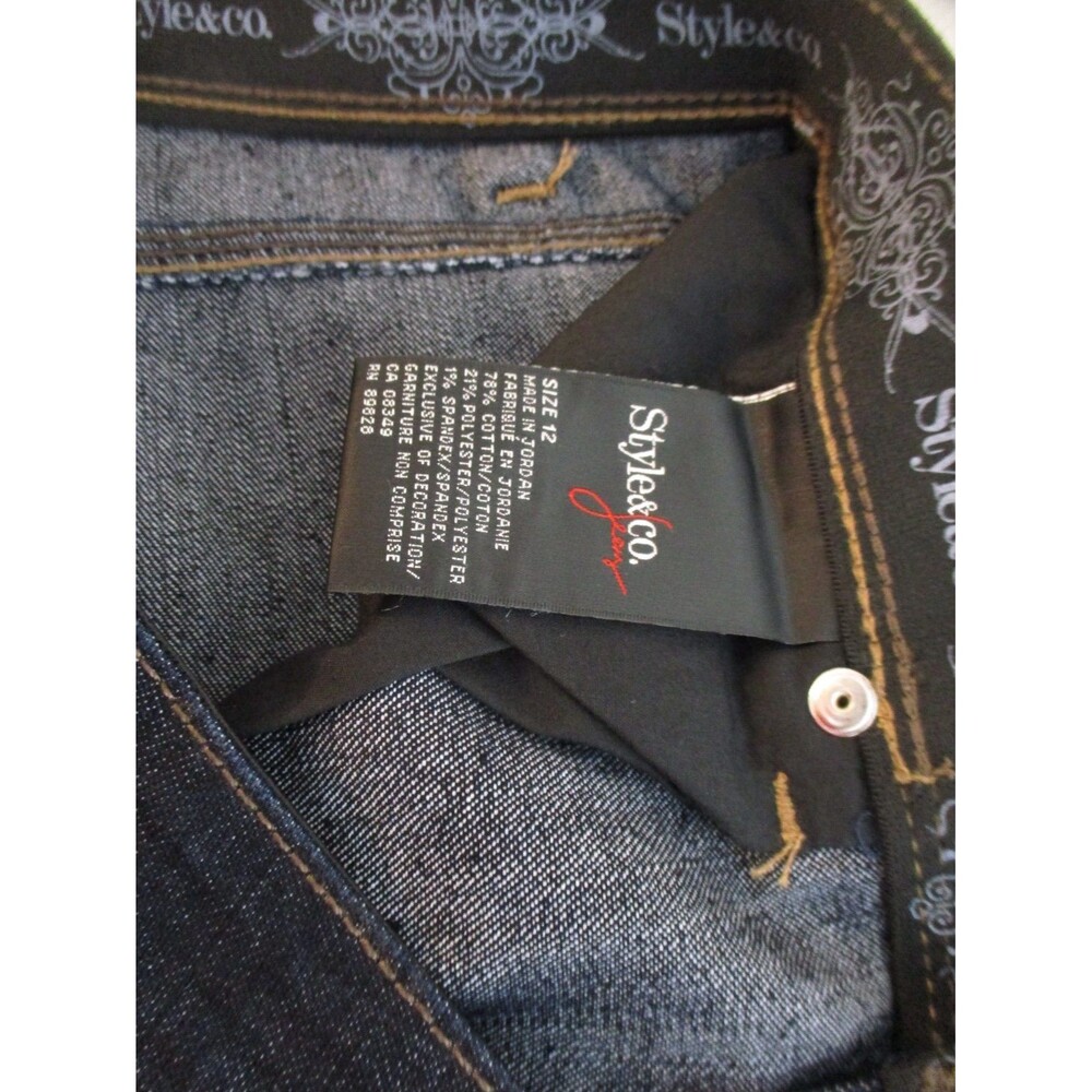 Style & Co Jeans Women's Size 12 Blue Straight Leg Pockets Comfort Waist - Picture 4 of 6